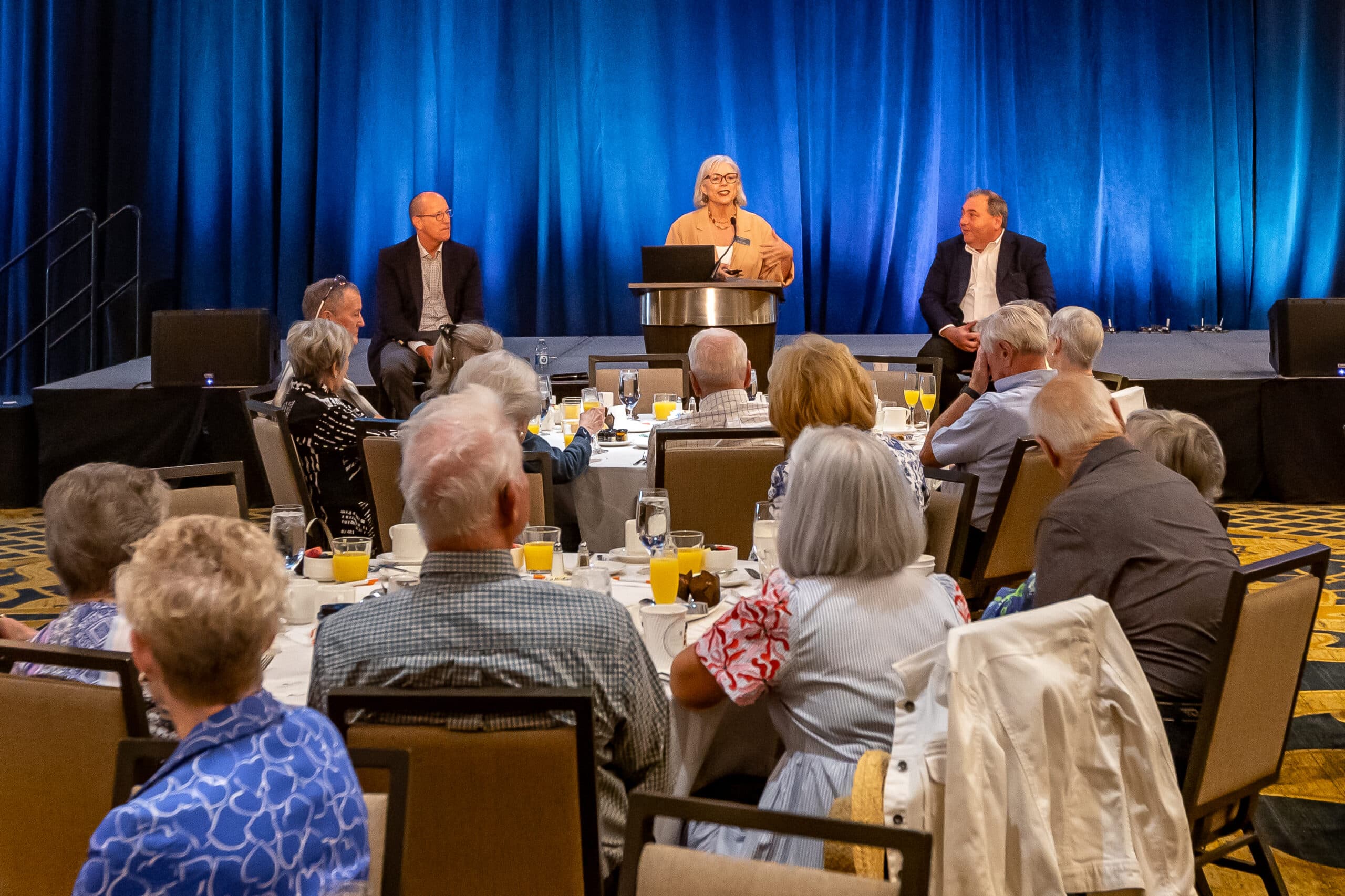 Forefront Living's Meet the Leadership speech during a recent VIP event