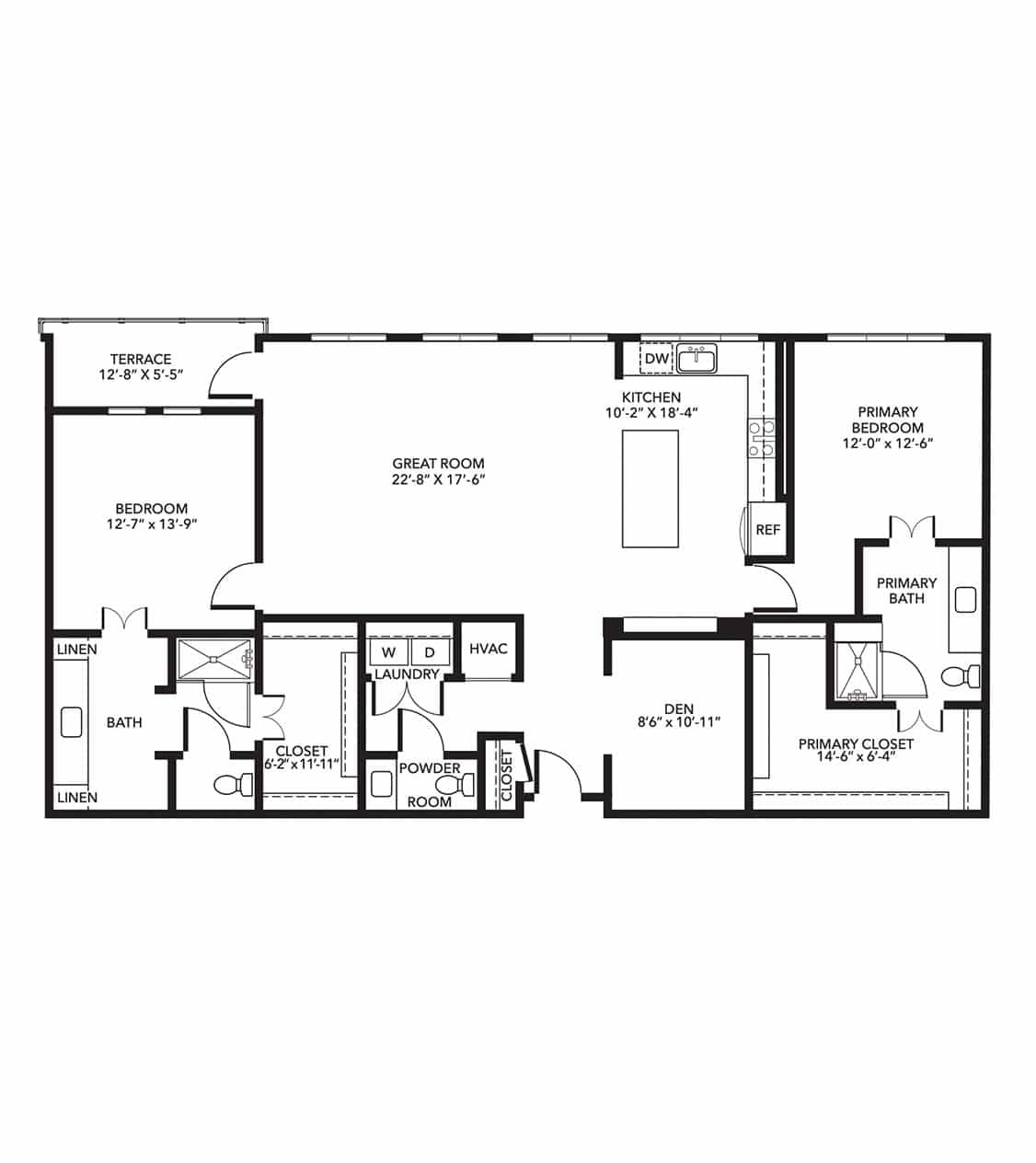 Jardin apartment Bella Vida floor plan.