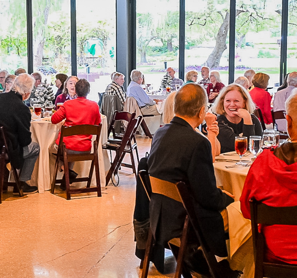 Bella Vida VIPs gather for a gratitude-themed brunch event with food drive donations for the San Antonio Food Bank, heartfelt storytelling, and community connection at San Antonio’s premier independent living community.