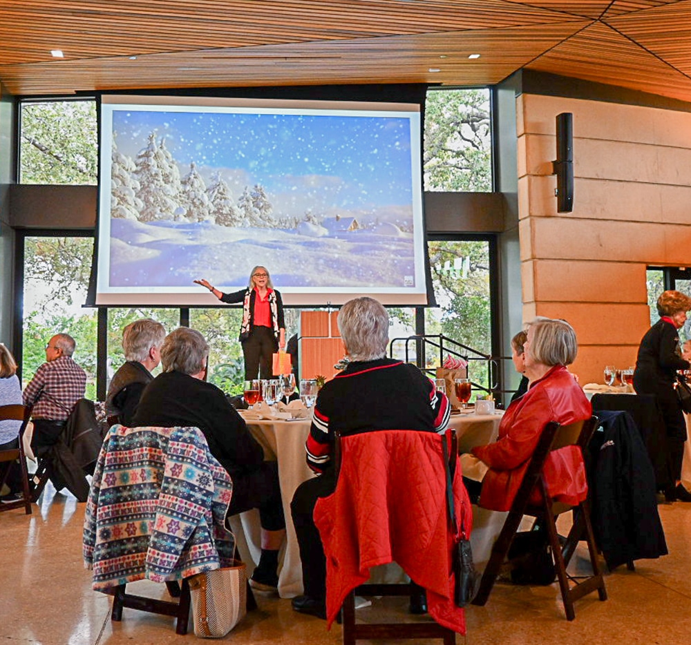 Bella Vida VIPs gather for a gratitude-themed brunch event with food drive donations for the San Antonio Food Bank, heartfelt storytelling, and community connection at San Antonio’s premier independent living community.